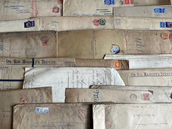 20 vintage Used Stamped Envelopes With A North East Connection.