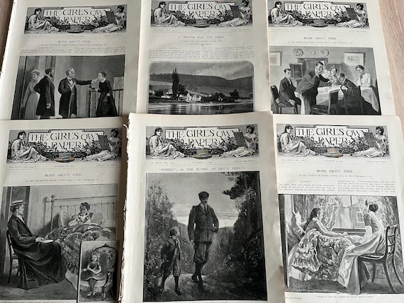 1902 The Girls Own Paper, 6 Editions Of This Vintage Magazine.