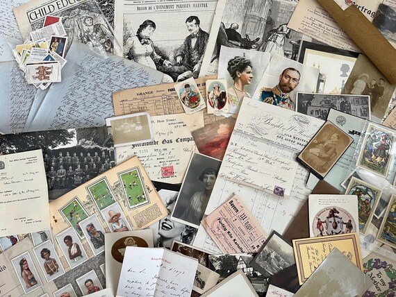 Large Vintage Ephemera Pack Full Of Rare Intersting Original Items (Read Description).