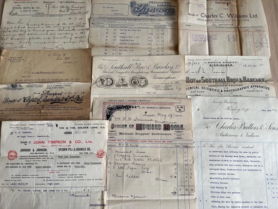Vintage Invoice / Letterhead Collection.
