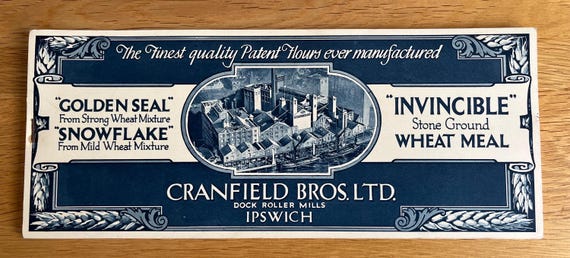 Vintage Canfield Bros Ltd Blotter, Invincible Stone Ground Wheat Meal.