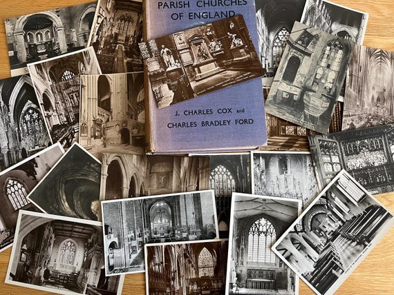 Large Collection  Of Vintage Church Themed Postcards And Illustrated Book.