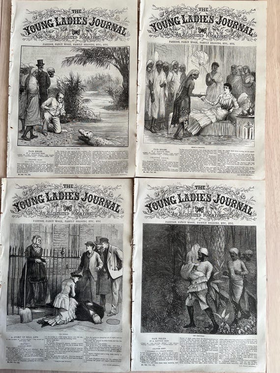 Collection Of Victorian The Young Ladies Journal 1882 With Great Illustrations.