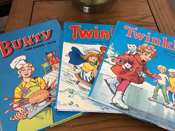 Vintage Girls Annuals, Bunty 1976, Twinkle 1984/94.