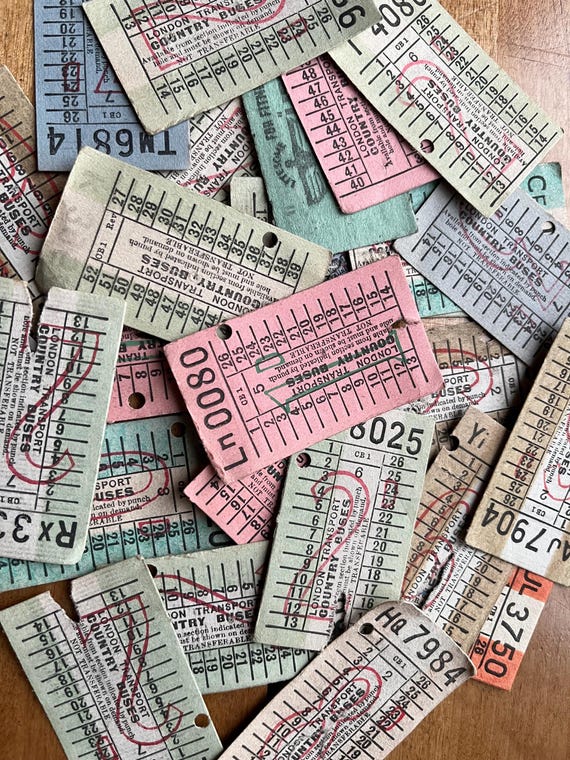 Collection Of Original Vintage  Transport Tickets.