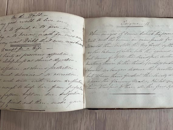 1827 Handwritten 20 Page Vintage Book.