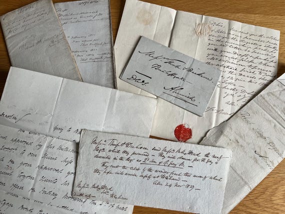 Collection Of Early 1800s Handwritten Letters.