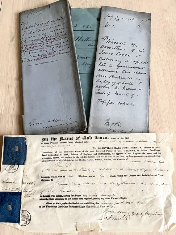 Vintage Handwritten Multipaged Documents Collection.
