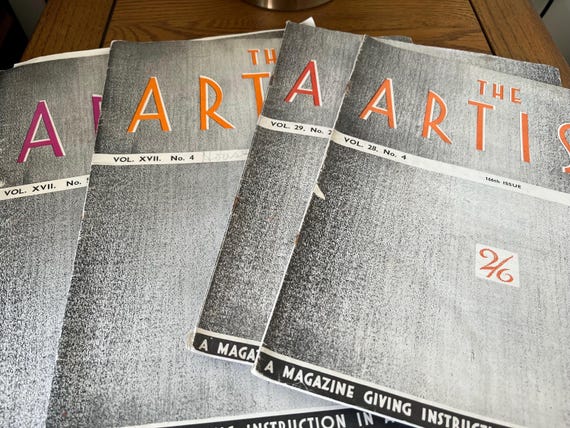 The Artist Magazine 2 x 1939, 1944,1945 Articles Old Adverts A Magazine Giving Instruction In All Branches Of Art.