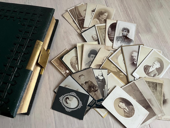Large Victorian Photograph Album (Empty) Plus 30 Mixed Cards, Clear Out.