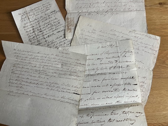 Collection Of Vintage Early 1800s Handwritten Letters.