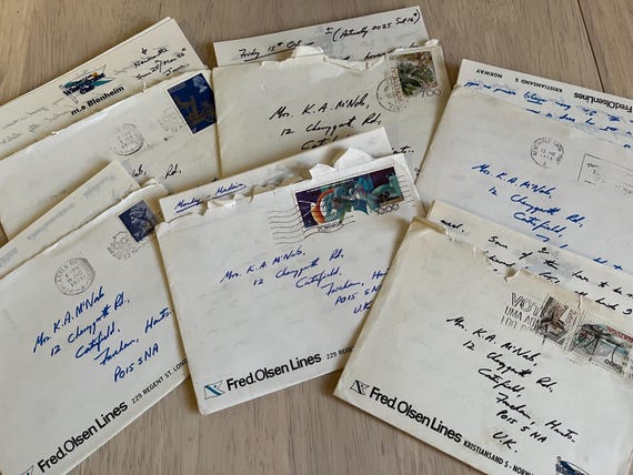 Vintage Letters From Engineer To His Darling Wife Sent From Cruise Ships.