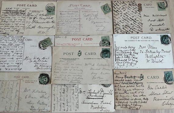 Collection Of Early Stamped Postcards.