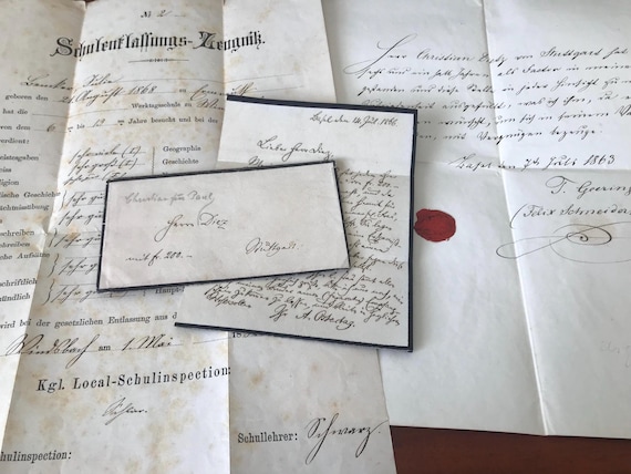 Vintage 1860’s German Letters/Documents.