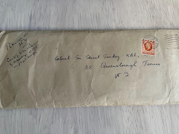 1937 Colonel Sir Stuart Sankey Envelope With  Documents Relating To Rhodesia Railways.