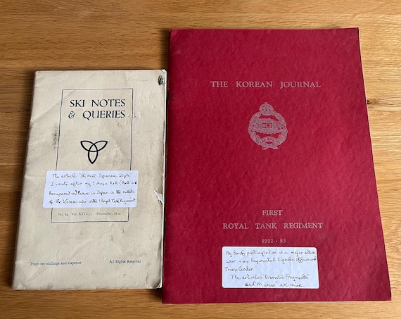 Rare 1950s Korean War Journal And Ski Notes  And Queries Publucations Owned By Regimental Signals Officer.