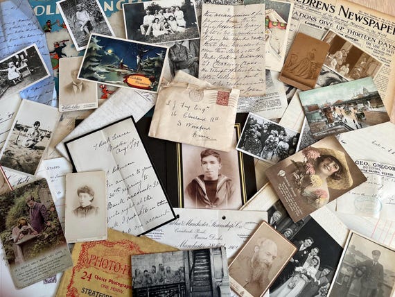 Vintage Ephemera Job Lot , Letters, Photographs, Documents , Victorian Magazine, Free UK postage.
