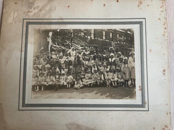 Vintage Board Backed Orphanage Fete Photograph.