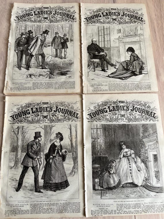 Young Ladies Journal Victorian Publications 1871 (Rare) Collecrion x 4.