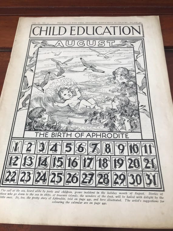 Rare Child Education August 1927 Magazine Publication.