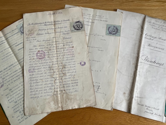 1911/12 Colletion Of Manchester Lancaster Chancery Documents, Old Vault Clearance Ephemera.