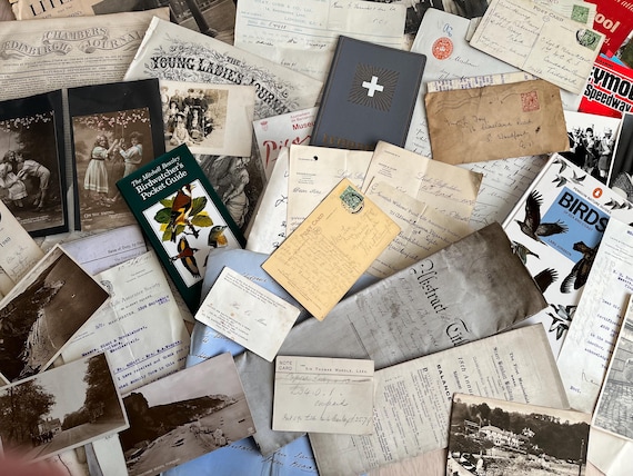 Large Quantity Of Vintage Ephemera Clear Out 1.5kg Of Original Items 1830s Onwards.