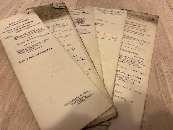 Bundle Of 1938 Documents, High Court Hanley.