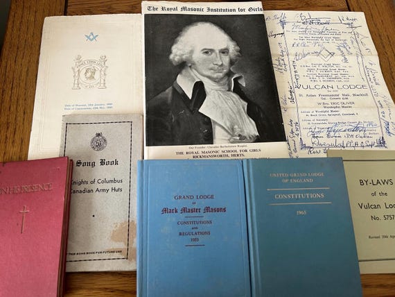 Collection Of Vintage Masonic Related Books And Ephemera.