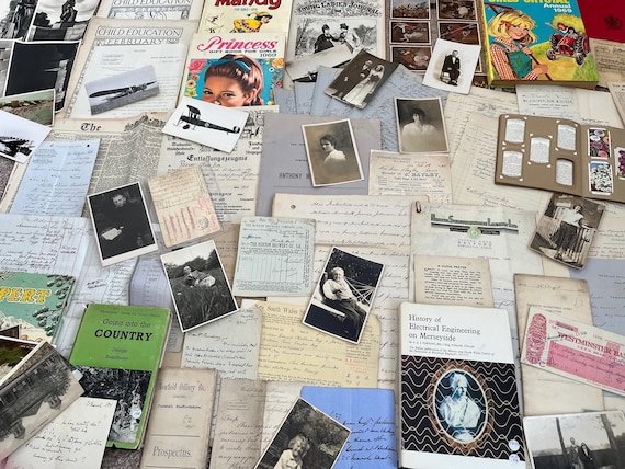 Large Clear Out Of Vintage Ephemera, All Collectable, 1st Edition Books, Ledger Paper, Victorian Handwritten Documents, Photograps.