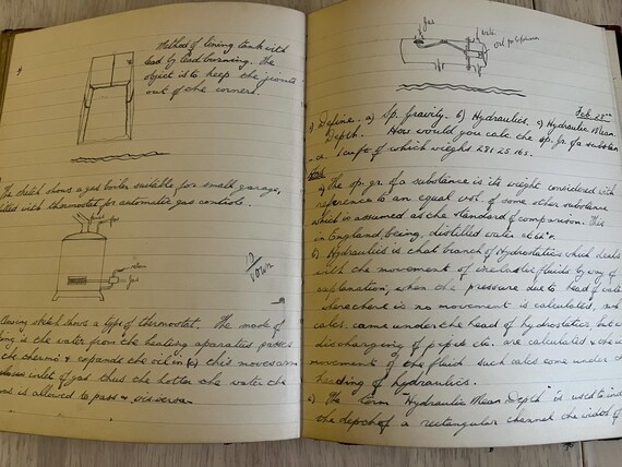 Vintage Victorian / Edwardian Building Constructions Handwritten Notebook.