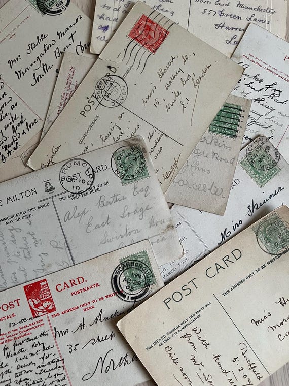 Vintage Used And Stamped Postcard Collection.