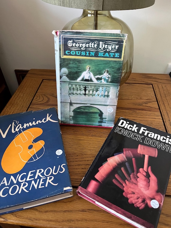 Collection Of Rare 1st Edition Books, Vlamink Dangerous Corner, Georgette Hayer Cousin Kate And Dick Francis Knock Down.