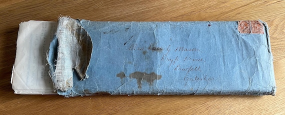 Vintage Envelope Stuffed With Documents Relating To Northumberland.