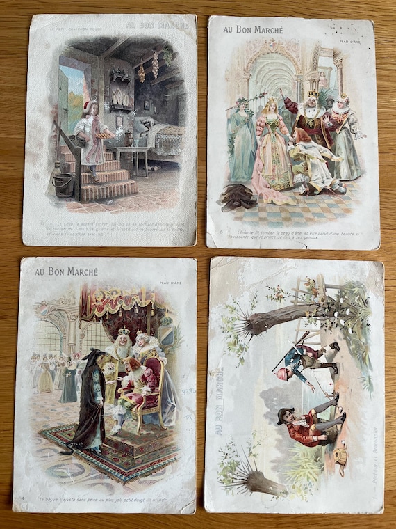 Vintage 1900 Paris Au Bon Marche Exopsition Trade Cards Collection 16 x 11.5cm.