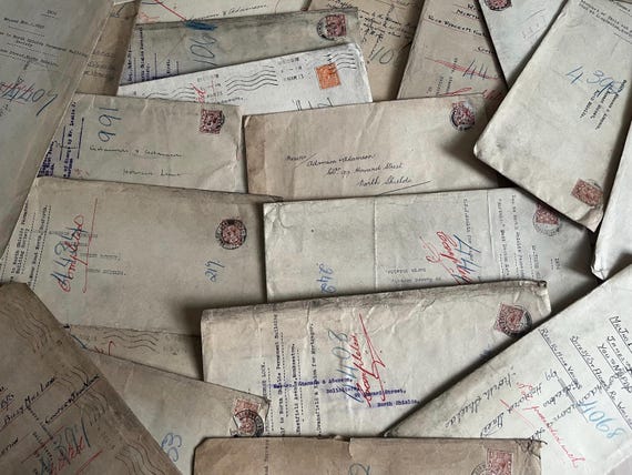 Vintage 1920/30s Stamped Envelope Collection, 20 Old Envelopes with No Contents Ideal For Craft Use.