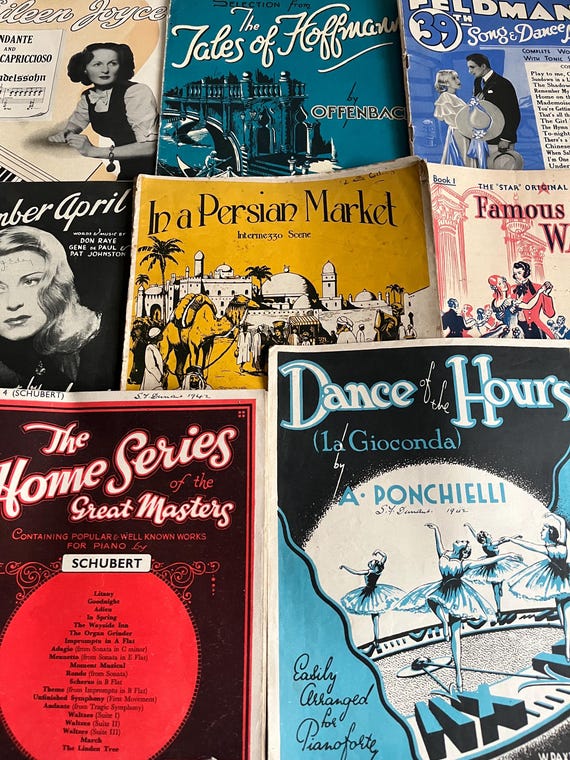 Vintage Mixed Music Score Ephemera.