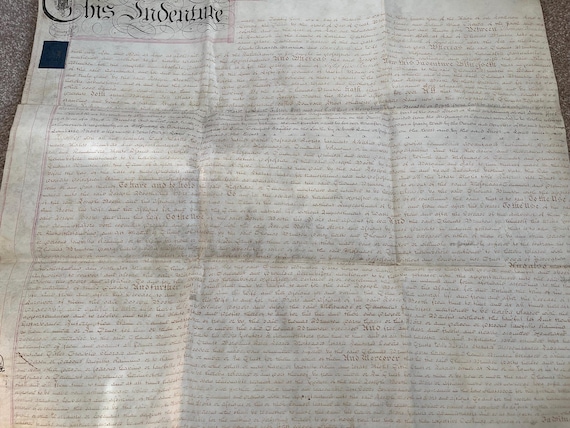Large Vintage Victorian Indenture 1800s.