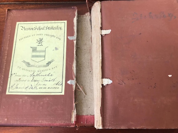 Vintage 1854 Book Presented By Preston School Stokesley, Stories And Studies From English History, Nice Engravings But in Need Of attention.