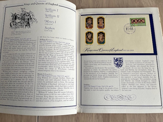 Kings And Queens Of England First Day Covers Album.