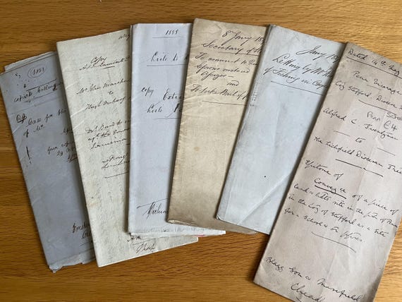 Collection Of Vintage Victorian Documents From Solicitors Vault Clearance.