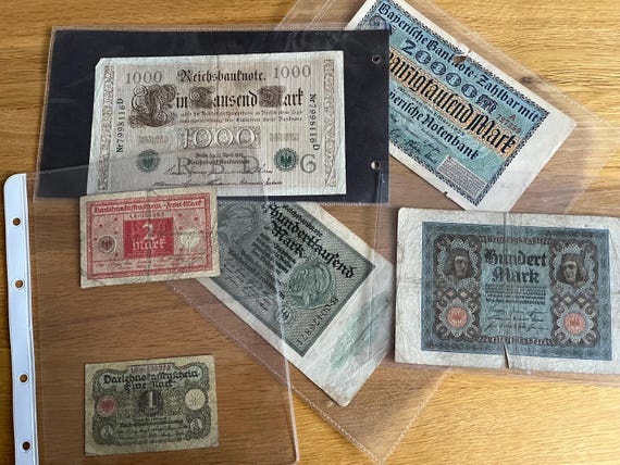 Collection Of Vintage German Bank notes.
