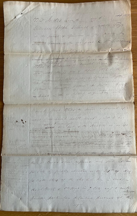 Vintage 1835 Handwritten Document Spread Over 8 Pages.