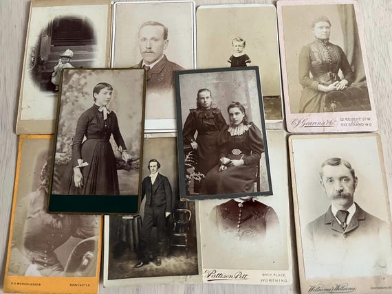 Mixed Vintage Victorian Cabinet Cards x 10