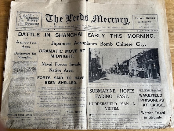The Leeds Mercury Vintage Newspaper Dated Friday January 29th 1932.