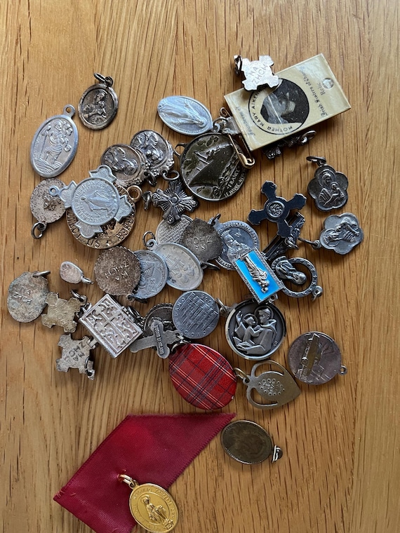 Collection Of Vintage Religious Pendants, St Christopher.