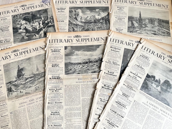 Vintage 1943 The Times Literary Supplements Collection.
