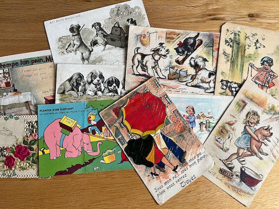 Collection Of Rare Vintage Postcards And Trade Cards.