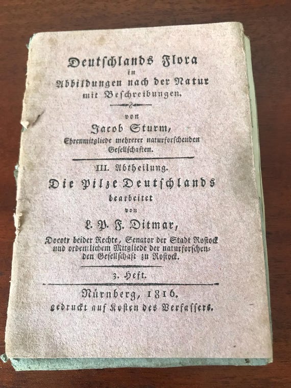 Very Rare Deutchland Flora 1816 Small Pocket Book Wth Colour Plates.