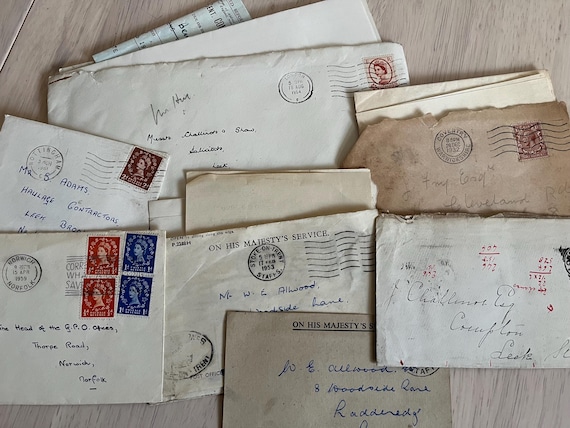 Vintage Envelope Collection With Contents Business And Personal.