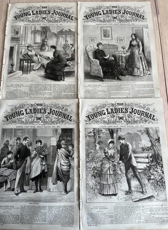 Collection Of Vintage Victorian The Young Ladies Journal Publications 1882.